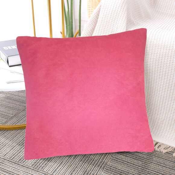 80/20 Viscose Velvet Soft Throw Pillow Cover Square 18" x 18" Pink - Picture 5 of 5